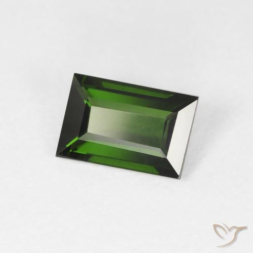 Turmalina Verde bosque natural de 1.23 ct, Corte Baguette, VVS