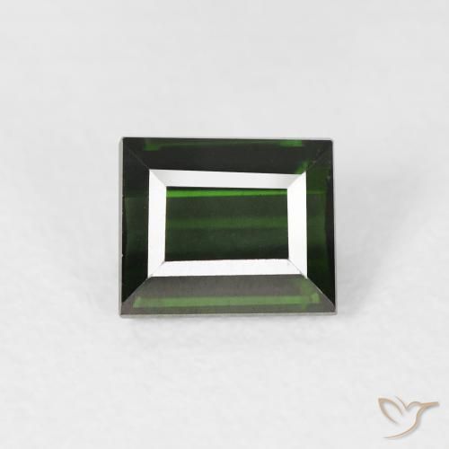 1.14ct Natural Verde oscuro Turmalina, Corte Baguette, VVS