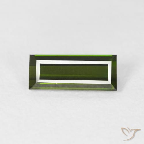 1.24ct Natural Verde bosque Turmalina, Corte Baguette, VVS