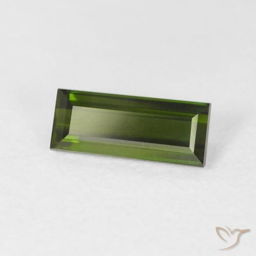 Turmalina Verde bosque natural de 1.24 ct, Corte Baguette, VVS