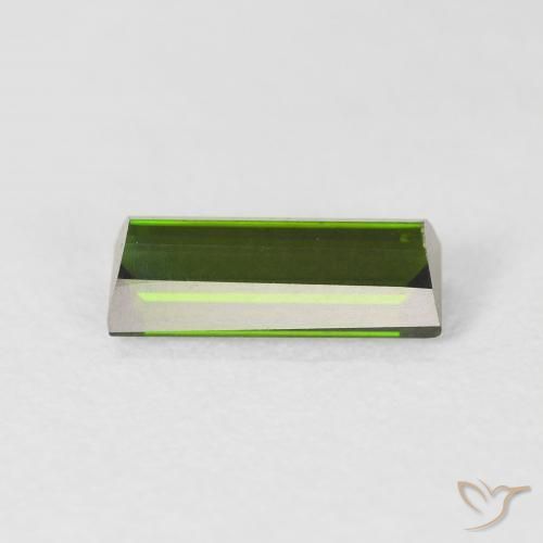 Turmalina Verde bosque natural de 1.24 ct, Corte Baguette, VVS