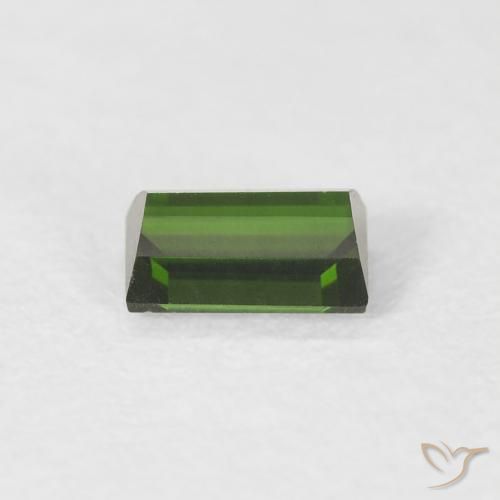Turmalina Verde terroso natural de 0.45 ct, Corte Baguette, VVS
