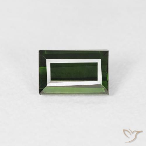 0.72ct Natural Verde oscuro Turmalina, Corte Baguette, VVS