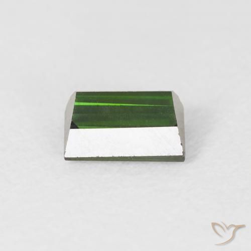 Turmalina Verde oscuro natural de 0.72 ct, Corte Baguette, VVS