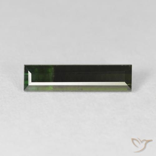 1.61ct Natural Verde muy oscuro Turmalina, Corte Baguette, VS