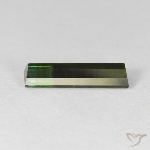 Turmalina Verde muy oscuro natural de 1.61 ct, Corte Baguette, VS