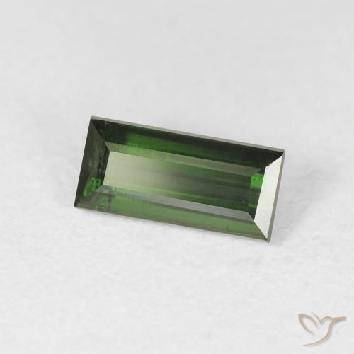 Turmalina Verde bosque natural de 1.01 ct, Corte Baguette, VS