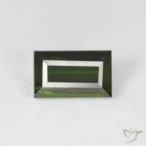1.71ct Natural Verde bosque turmalina, Corte Baguette, VS