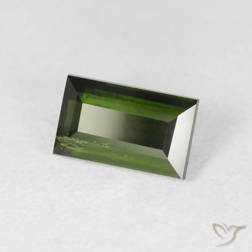 Turmalina Verde bosque natural de 1.71 ct, Corte Baguette, VS