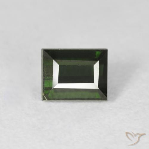 0.88ct Natural Verde oscuro Turmalina, Corte Baguette, VS