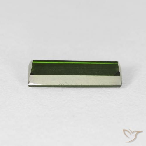 Turmalina Verde oscuro natural de 1.70 ct, Corte Baguette, VS