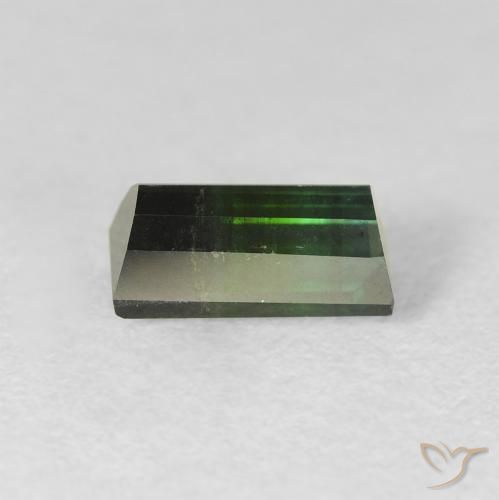 Turmalina Verde muy oscuro natural de 1.14 ct, Corte Baguette, VS