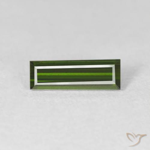 1.07ct Natural Verde oscuro Turmalina, Corte Baguette, VS