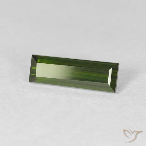 Turmalina Verde oscuro natural de 1.07 ct, Corte Baguette, VS