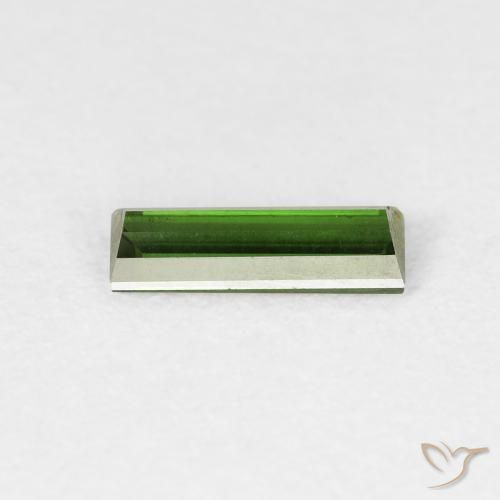 Turmalina Verde oscuro natural de 0.53 ct, Corte Baguette, VVS-VS