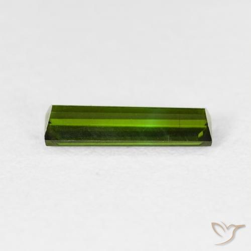 Turmalina Verde terroso natural de 0.83 ct, Corte Baguette, VVS-VS