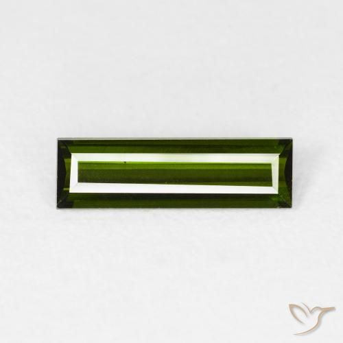 0.87ct Natural Verde oscuro Turmalina, Corte Baguette, VVS-VS