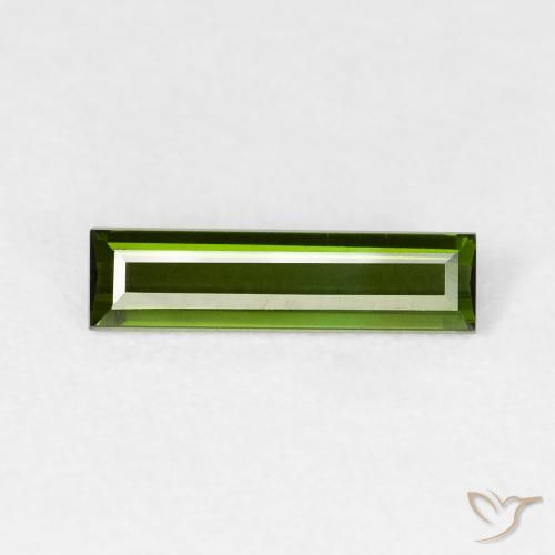 0.76ct Natural Verde oscuro Turmalina, Corte Baguette, VVS-VS