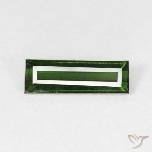 0.77ct Natural Verde oscuro Turmalina, Corte Baguette, VVS-VS