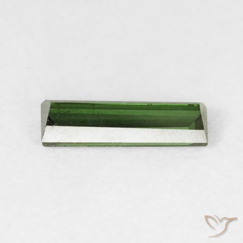 Turmalina Verde oscuro natural de 0.77 ct, Corte Baguette, VVS-VS