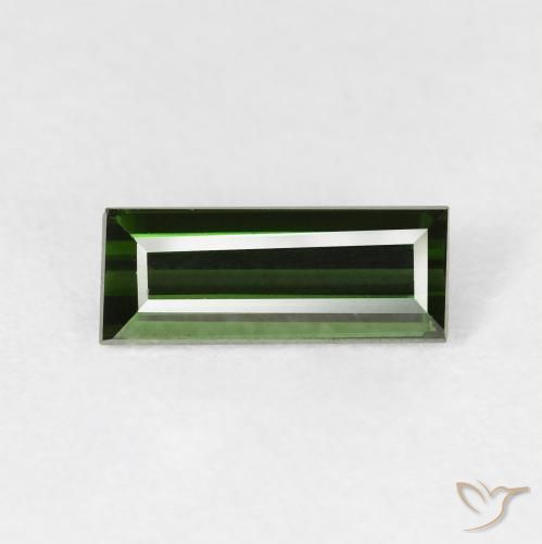 Turmalina Verde bosque natural de 1.09 ct, Corte Baguette, VVS