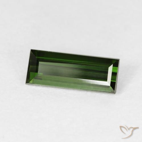 Turmalina Verde bosque natural de 1.09 ct, Corte Baguette, VVS