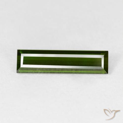 1.59ct Natural Verde bosque Turmalina, Corte Baguette, VVS