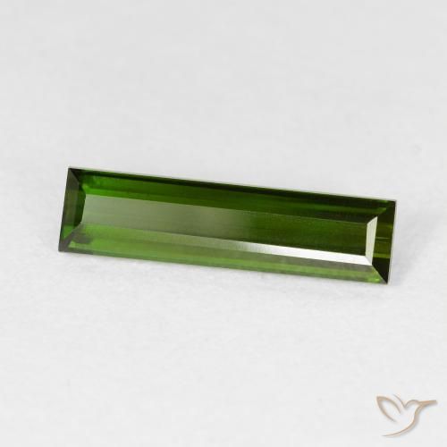 Turmalina Verde bosque natural de 1.59 ct, Corte Baguette, VVS