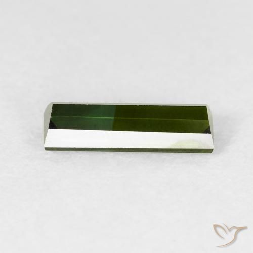 Turmalina Verde bosque natural de 0.95 ct, Corte Baguette, VVS