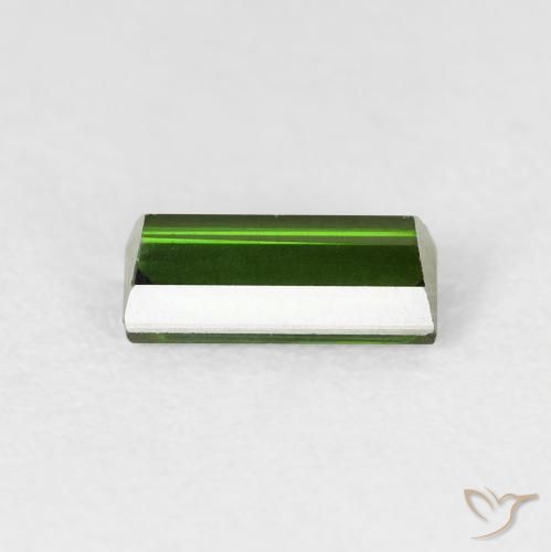 Turmalina Verde terroso natural de 0.98 ct, Corte Baguette, VVS