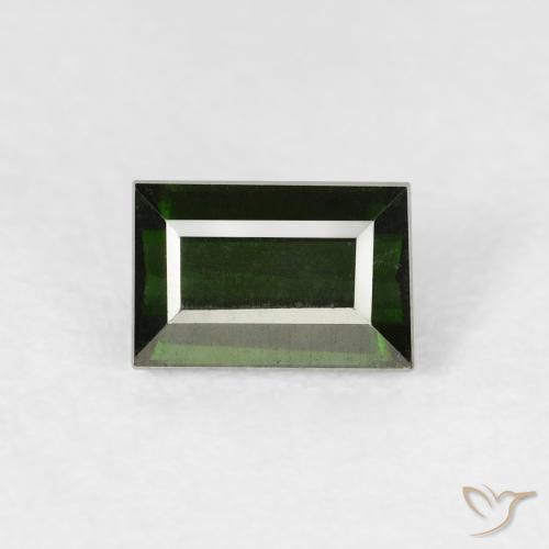 1.16ct Natural Verde oscuro Turmalina, Corte Baguette, VVS