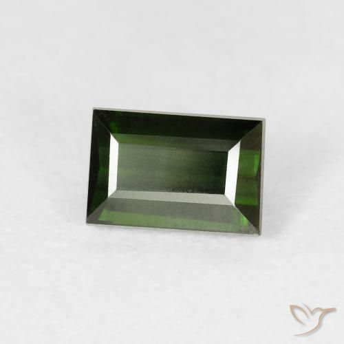 Turmalina Verde oscuro natural de 1.16 ct, Corte Baguette, VVS