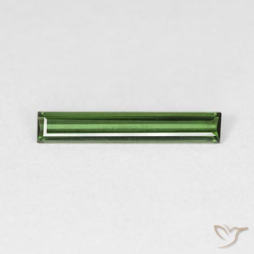 0.57ct Natural Verde oscuro Turmalina, Corte Baguette, VVS