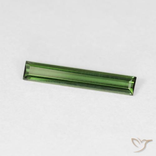 Turmalina Verde oscuro natural de 0.57 ct, Corte Baguette, VVS