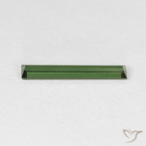 Turmalina Verde oscuro natural de 0.57 ct, Corte Baguette, VVS