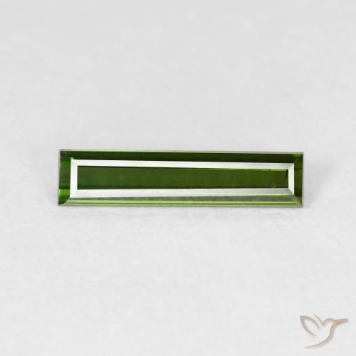 0.70ct Natural Verde terroso Turmalina, Corte Baguette, VVS