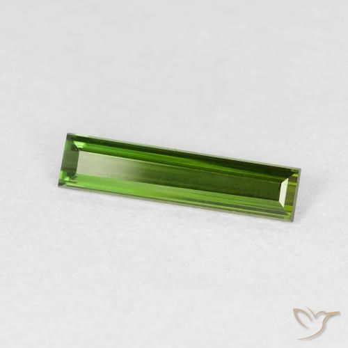 Turmalina Verde terroso natural de 0.70 ct, Corte Baguette, VVS