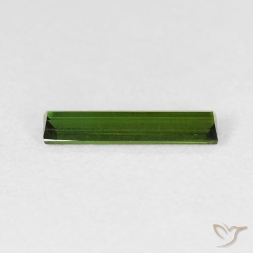 Turmalina Verde terroso natural de 0.70 ct, Corte Baguette, VVS