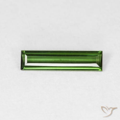 0.51ct Natural Verde terroso Turmalina, Corte Baguette, VVS