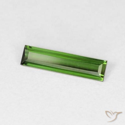 Turmalina Verde terroso natural de 0.51 ct, Corte Baguette, VVS