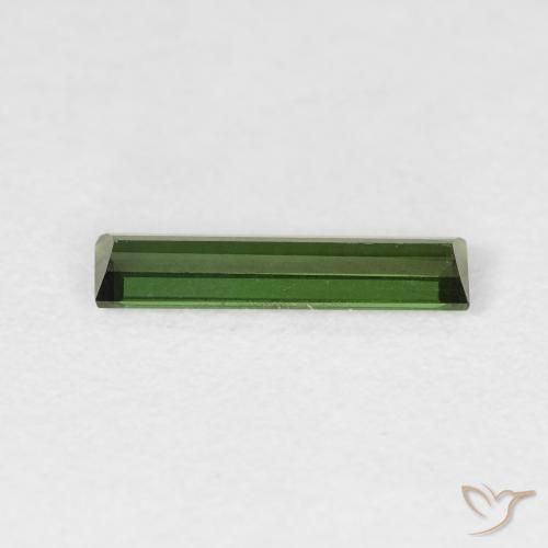 Turmalina Verde terroso natural de 0.51 ct, Corte Baguette, VVS