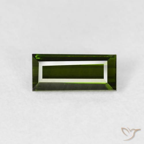 0.77ct Natural Verde oscuro Turmalina, Corte Baguette, VVS