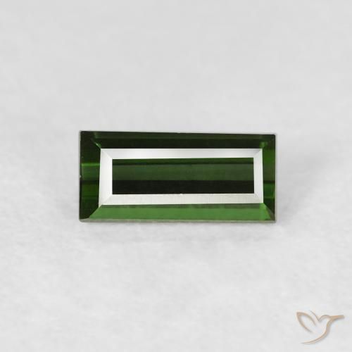 0.48ct Natural Verde oscuro Turmalina, Corte Baguette, VVS