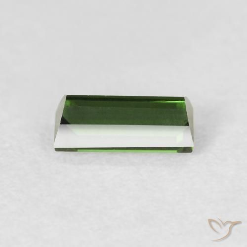 Turmalina Verde oscuro natural de 0.48 ct, Corte Baguette, VVS