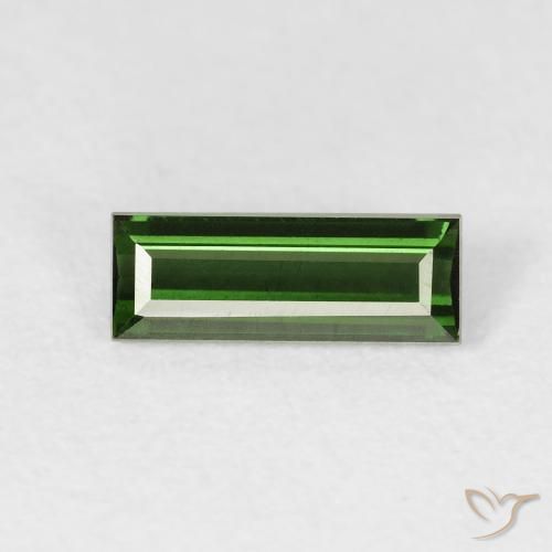 0.85ct Natural Verde oscuro Turmalina, Corte Baguette, VVS