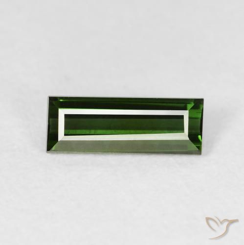 0.91ct Natural Verde terroso Turmalina, Corte Baguette, VVS-VS