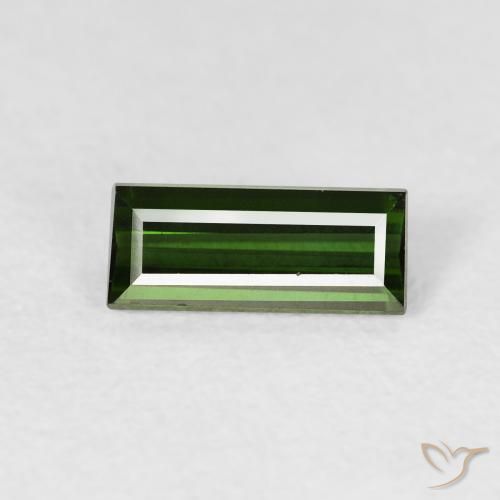 0.83ct Natural Verde bosque Turmalina, Corte Baguette, VVS