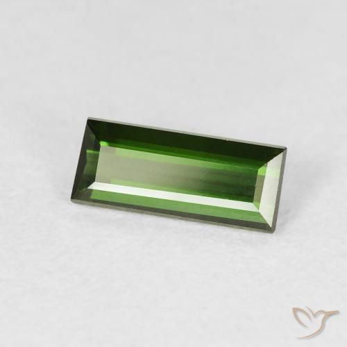 Turmalina Verde bosque natural de 0.83 ct, Corte Baguette, VVS