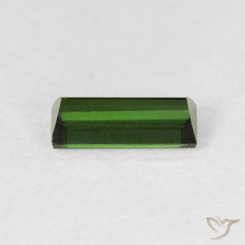 Turmalina Verde bosque natural de 0.83 ct, Corte Baguette, VVS