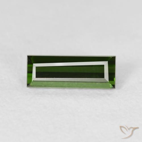 0.95ct Natural Verde bosque Turmalina, Corte Baguette, VVS